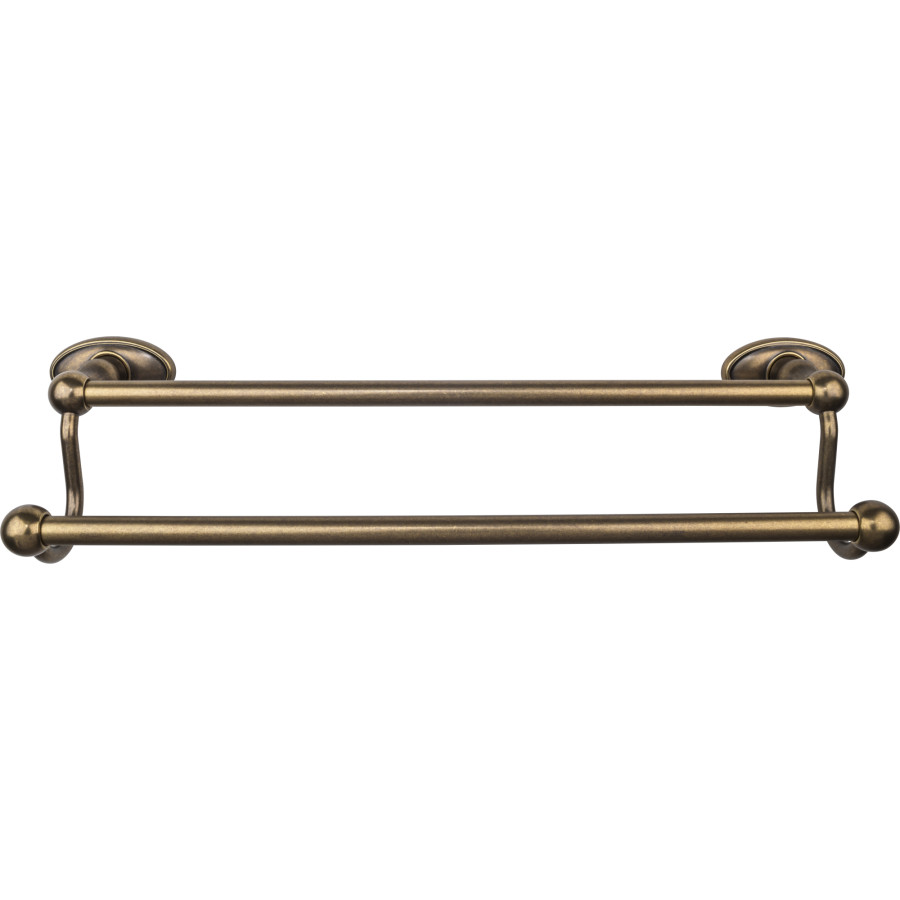 Edwardian Bath Double Towel Bar 18" Center to Center with Oval Backplate German Bronze Top Knobs ED7GBZC