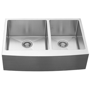 Karran El 86 33 X 22 1 4 16 Gauge Undermount Kitchen Sink With Apron Double Bowl Stainless Steel