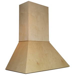 Euro 30" Wide Euro Red Oak Wood Wall Mount Range Hood with Liner Omega National R3330SMB3OUF1