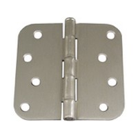 WE Preferred MP5580404 Zinc Door Hinges, Standard, Surfaced Mounted, Round Type, 4in Square x 5/8 Radius, Satin Nickel
