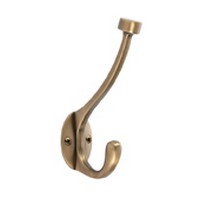Amerock H55465GB, Zinc Coat Hook, Traditional Series, Double Prong, 3-1/2 Proj, 5-1/2 H, Gilded Bronze