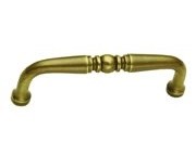 Belwith P9719-07, Sherwood Antique Brass 3-3/8" Pull, Solid Brass, Centers 3"