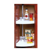 28" Polymer Pie-Cut 2 Shelf Lazy Susan White Dependently Rotating Knape and Vogt PPN28S-W