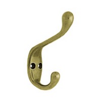 Liberty Hardware B42302Q-AB-C5, Zinc Coat Hook, 3-1/16 Proj, 5-3/8 H, Antique Brass