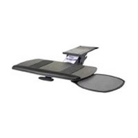 KV SD-35-18, Keyboard Tray with Single Swivel Out Mouse Under Mouse Platform, Seated Type, Black, Knape and Vogt