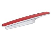 Berenson 9691-4000-C, Polished Chrome/Red 7-3/16" Pull, Aluminum/Acrylic, Centers 96mm