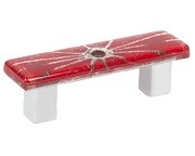 Berenson 9645-1000-C, Red 3-5/8" Pull, Glass/Zinc, Centers 64mm