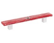 Berenson 9651-1000-C, Red 7-1/8" Pull, Glass/Zinc, Centers 128mm