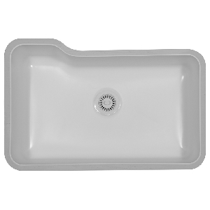 Karran MONAW, Monaco 31" x 19" Acrylic Kitchen Sinks, Undermount Single Bowl, White