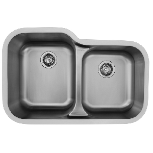 32" Seamless Undermount Large/Small Bowl Stainless Steel Kitchen Sink Karran E-360R