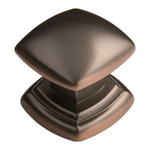 Euro-Contemporary Knob 1-1/4" Dia Oil-Rubbed Bronze Highlighted Hickory Hardware P3181-OBH