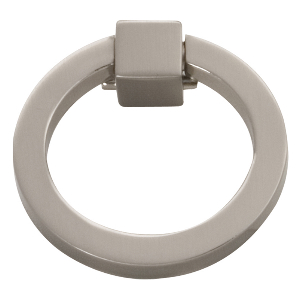 Camarilla Ring Knob 2-1/16" Long Satin Nickel Hickory Hardware P3190-SN