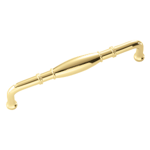 Williamsburg Pull 128mm Center to Center Polished Brass Hickory Hardware P3052-PB