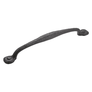 Refined Rustic Appliance Pull 12" Center to Center Black Iron Pull Hickory Hardware P3005-BI