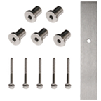 Flat Track Barn Door Track and Mounting Brackets 78" L  Stainless Steel Box of 5 Steel Knape and Vogt SS-FR-65