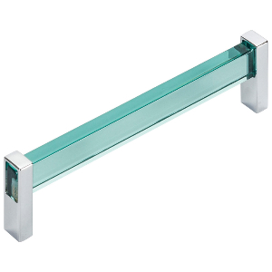 Prism Pull 160mm Center to Center Transparent Green with Polished Chrome R. Christensen 1135-7000-P