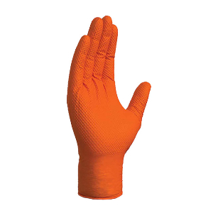 Nitrile Gloves, Heavy Weight, Orange Texture, Large, WE Preferred 0899470322773 1
