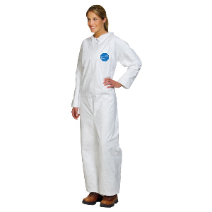 White DuPont&trade; Tyvek&reg; Coveralls, Open Wrists and Ankles, Collar Coveralls, Large, Northern Safety 24162-L