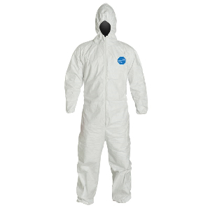 White DuPont&trade; Tyvek&reg; Coveralls, Elastic Wrists and Ankles, Collar Coveralls, Large, Northern Safety 24164-L