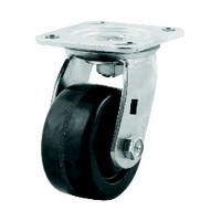DH Casters C-MHD8PNR, Plate Mount Swivel &amp; Rigid Caster Without Brake, HD, Rigid, Phenolic, 8in, 1000lb Capacity