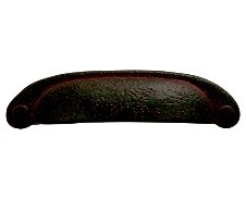 Refined Rustic Cup Pull 3"/96mm Center to Center Rustic Iron Hickory Hardware P3004-RI
