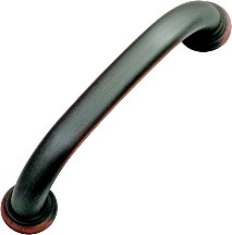 Zephyr Pull 96mm Center to Center Oil Rubbed Bronze Highlighted Hickory Hardware P2281-OBH