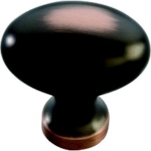 Belwith P9175-OBH Oval Knob, Length 1-1/4, Oil Rubbed Bronze Highlighted, Power &amp; Beauty Series
