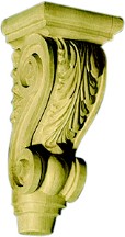 CVH International CA-12AB-M, Hand Carved Wood Corbel, Acanthus Collection, 4-7/8 W x 5-1/4 D x 12 H, Maple