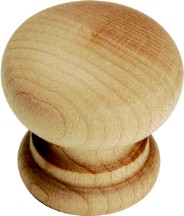 Natural Woodcraft Knob 1-1/4" Dia Unfinished Wood 2/Pack Hickory Hardware P684-UW