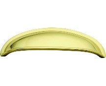 Belwith K7 Cup/ Bin Handle, Centers 3in, Polished Brass, Power &amp; Beauty Series