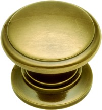 Belwith K144 Round Ring Knob, dia. 1-1/4, SherWood Antique Brass, Power &amp; Beauty Series