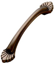 Belwith G8-15R Footed Handle, Centers 3-3/4 (96mm), Wellington Bronze, Beaded Classic