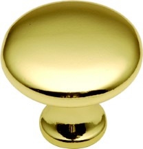 Conquest Knob 1-1/8" Dia Polished Brass Hickory Hardware P14255-3