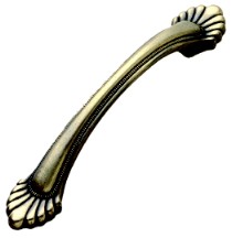 Belwith G8-06 Footed Handle, Centers 3-3/4 (96mm), Winchester Brass, Beaded Classic