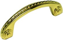 Berenson 4990-303-P Design Handle, Centers 3in, Polished Brass, Newport Series
