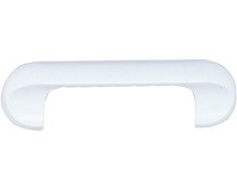 3-3/4" Modern Handle, White, Plastic, 2121 Series, Hardware Concepts 2121-010 (NO SCREWS)