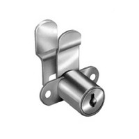CompX C8080-C346A-14A, Surface Mount Cam Lock, 90 &amp; 180&deg; Cam Turn, Flush or Lipped/Overlay, Cylinder 7/8, Max 7/8, Keyed #346, Bright Nickel