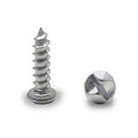 Jacknob 9173-100/BAG, Toilet Partition One Way Slotted Sheet Metal Screws, #10 x 5/8, Chrome Plated