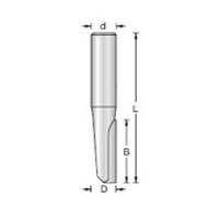 Amana Tool 43600, Plastic Cutting Solid Carbide Bit with O-Flute, 2 Flute, 1/4 Shank, D - 1/8, h - 1/2, d - 1/4, L - 2