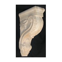 CVH International CAR-13, Machine Carved Wood Corbel, Acanthus Collection, 3-3/8 W X 7-3/4 D X 13 H, Maple