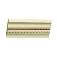 Machined Wood Small Crown Molding with Rope Inlay 96" L Unfinished Cherry Omega National MA613003CUF2