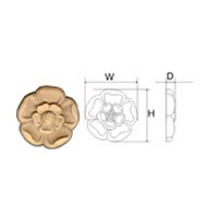 CVH International OY17-M, Hand Carved Wood Rosette, Floral Round Rosette Collection, 3-5/8 W x 5/8 D x 3-5/8 H, Maple