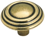 Amerock BP1307-O77 Round Ring Knob, dia. 1-1/4, Burnished Brass, Brass &amp; Sterling Traditions