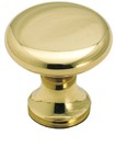 Amerock BP1423-3 Round Plain Knob, dia. 1in, Polished Brass, Traditional Series