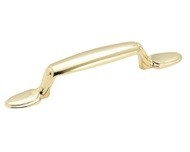 Amerock 254PB Footed Handle, Centers 3in, Polished Brass, Allison Series