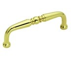 Belwith P9719 Traditional Handle, Centers 3in, Polished Brass, Power &amp; Beauty Series