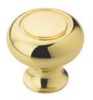 Amerock BP53011-3 Round Ring Knob, dia. 1-1/4, Polished Brass, Allison Series