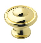 Amerock BP53002-3 Round Design Knob, dia. 1-3/16, Polished Brass, Allison Series