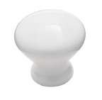 Amerock BP725-30 Round Plain Knob, dia. 1-5/16, White Porcelain, Ceramics