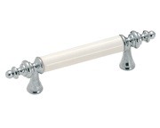 Amerock BP76242-26W Traditional Handle, Centers 3in, White/Polished Chrome, Royal Family